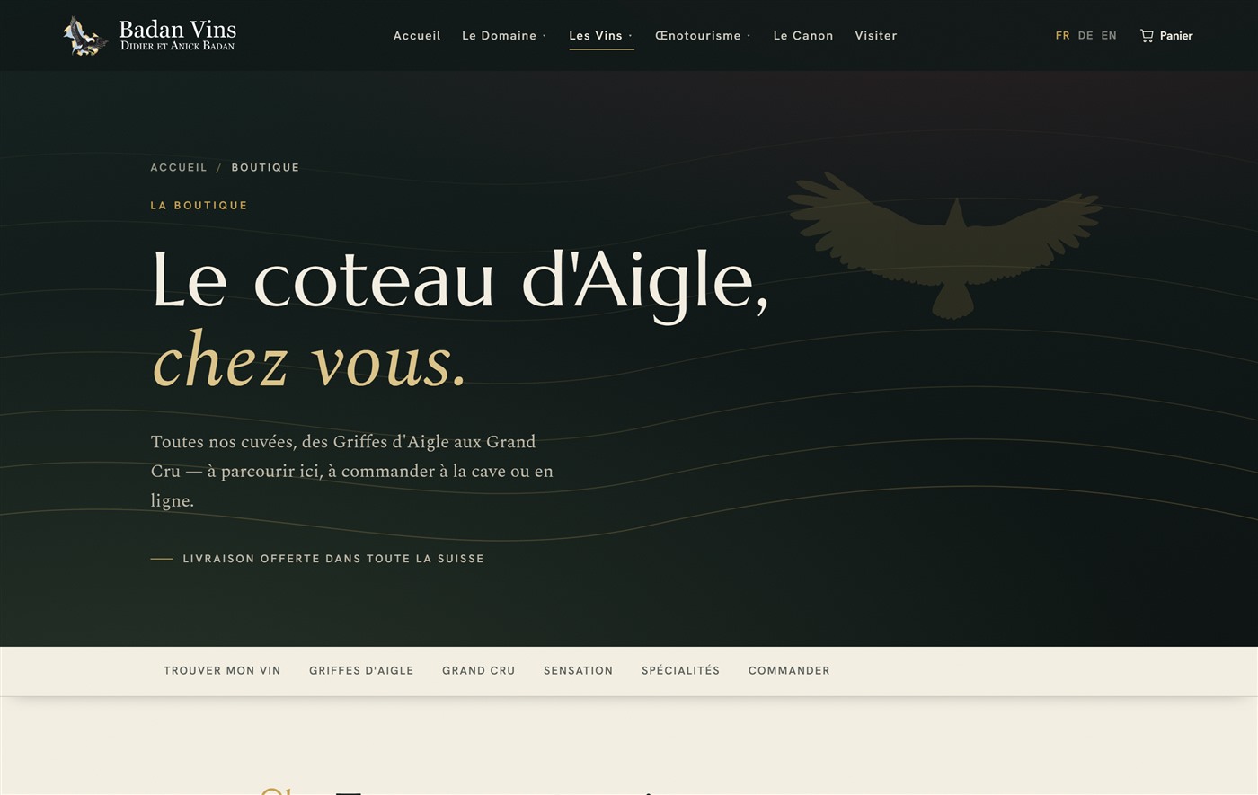 Domaine Badan — boutique