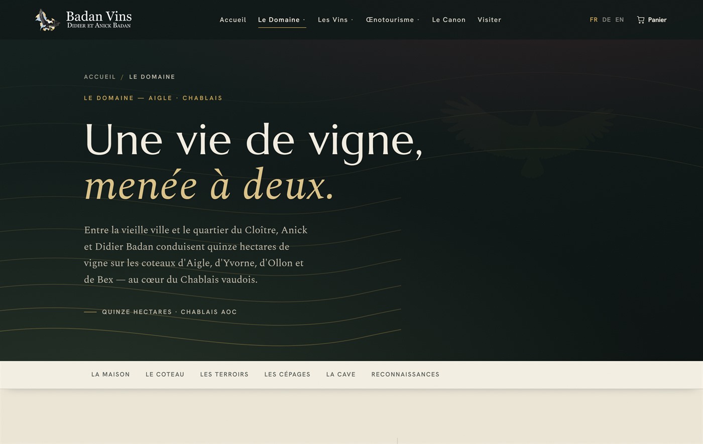 Domaine Badan — page d’accueil